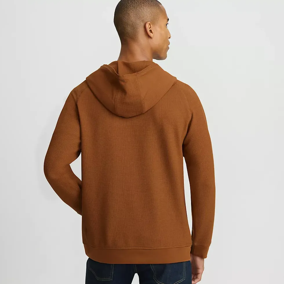 Men's Long Sleeve Waffle Quarter Zip Hoodie