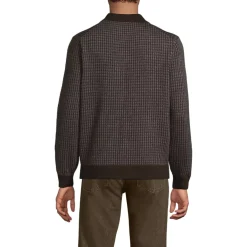 Men's Long Sleeve Washable Merino Button Through Sweater Polo