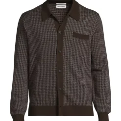 Men's Long Sleeve Washable Merino Button Through Sweater Polo