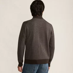 Men's Long Sleeve Washable Merino Button Through Sweater Polo