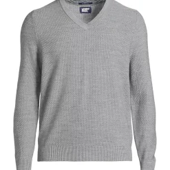 Men's Long Sleeve Washable Merino Wool V Neck Sweater