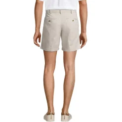 Men's No Iron 6" Comfort Waist Plain Front Chino Short
