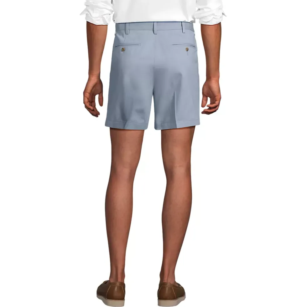 Men's No Iron 6" Comfort Waist Pleated Front Chino Short