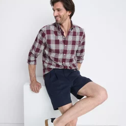 Men's No Iron 6" Comfort Waist Pleated Front Chino Short