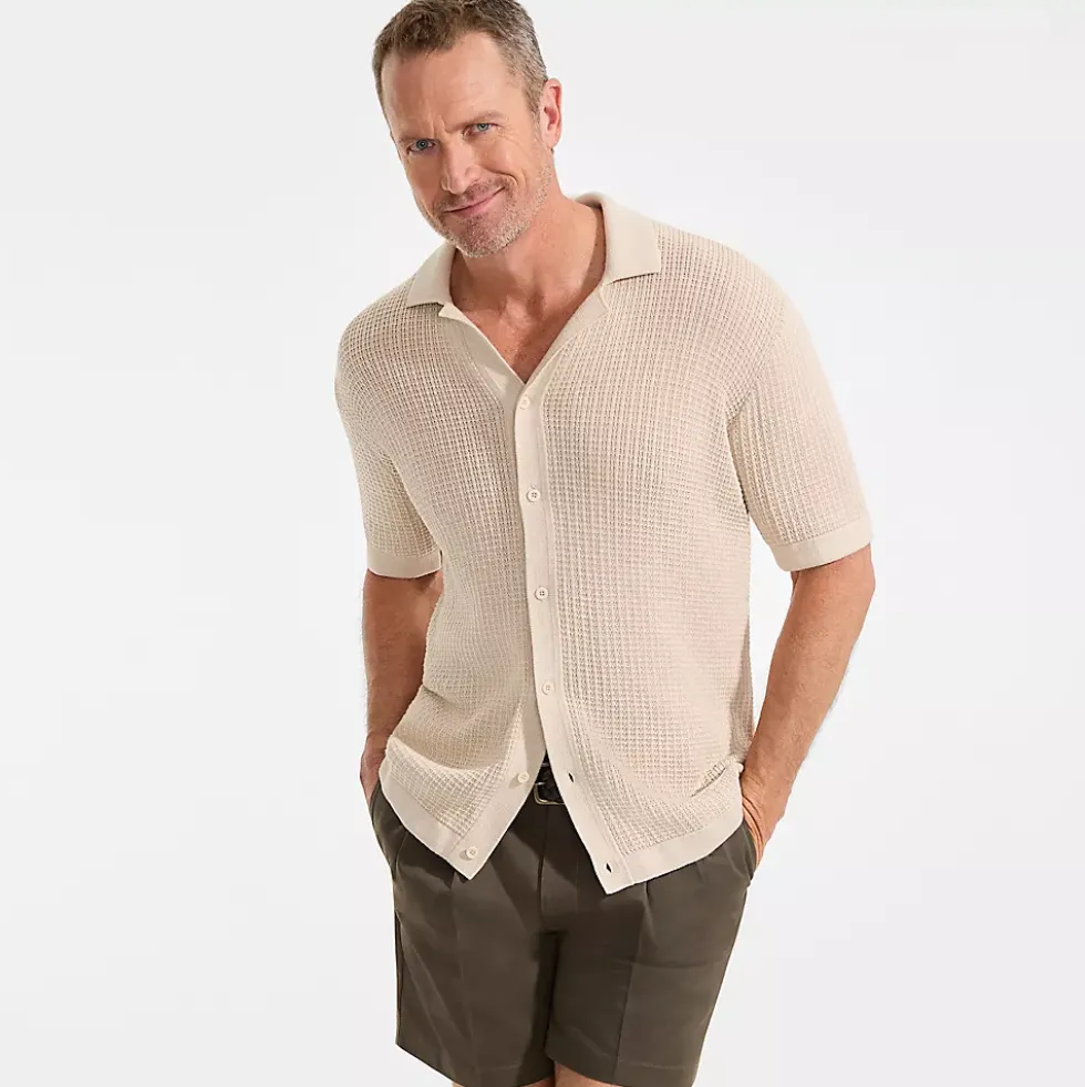 Men's No Iron 6" Comfort Waist Pleated Front Chino Short