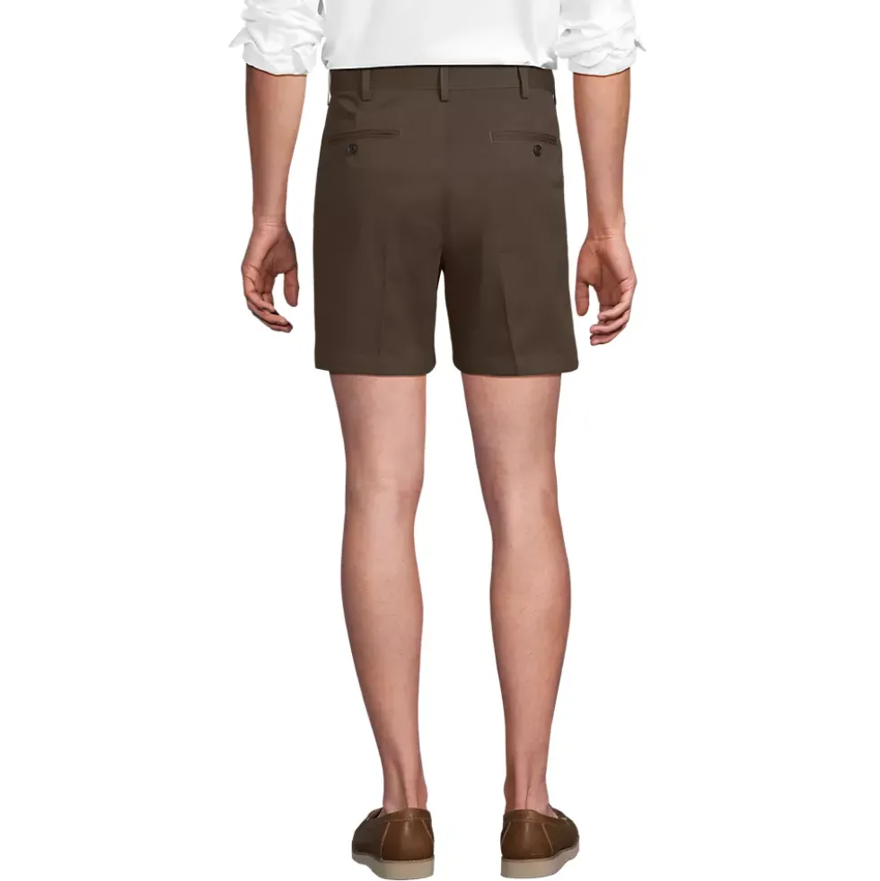 Men's No Iron 6" Comfort Waist Pleated Front Chino Short