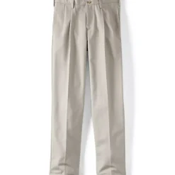 Men's No Iron Comfort Waist Traditional Fit Pleated Front Chino Pant