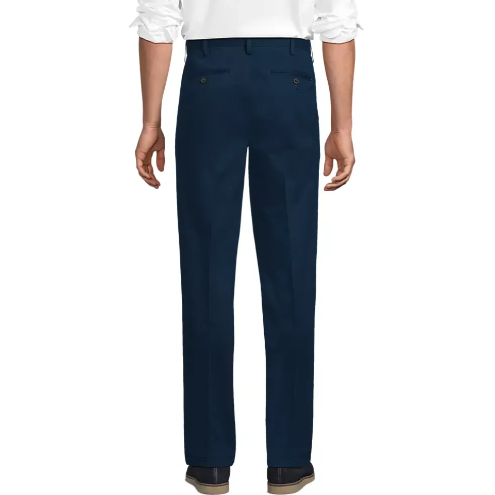 Men's No Iron Comfort Waist Traditional Fit Pleated Front Chino Pant