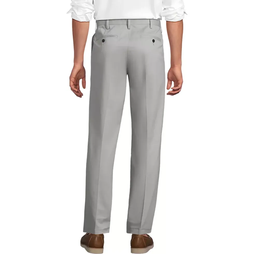 Men's No Iron Comfort Waist Traditional Fit Pleated Front Chino Pant