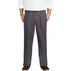 Men's No Iron Comfort Waist Traditional Fit Pleated Front Chino Pant