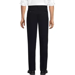 Men's No Iron Comfort Waist Traditional Fit Pleated Front Chino Pant