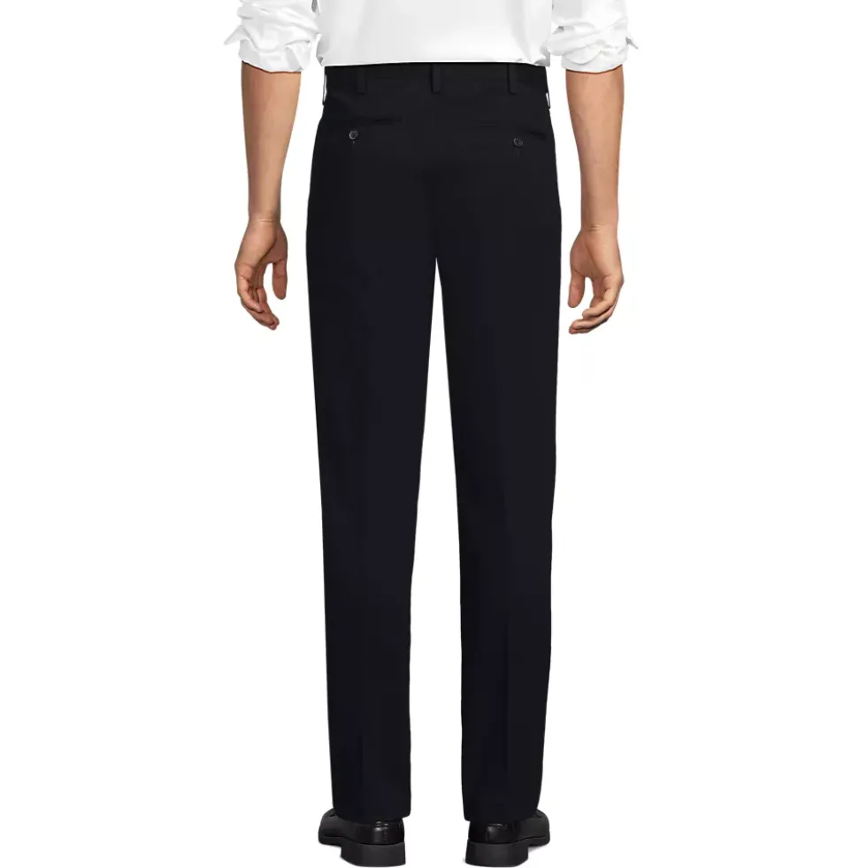Men's No Iron Comfort Waist Traditional Fit Pleated Front Chino Pant
