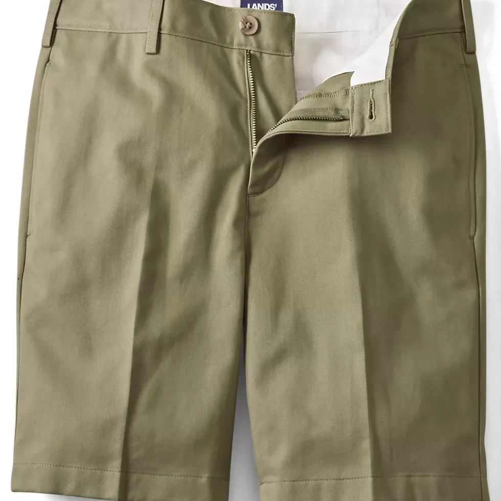 Men's No Iron 9" Plain Front Chino Short