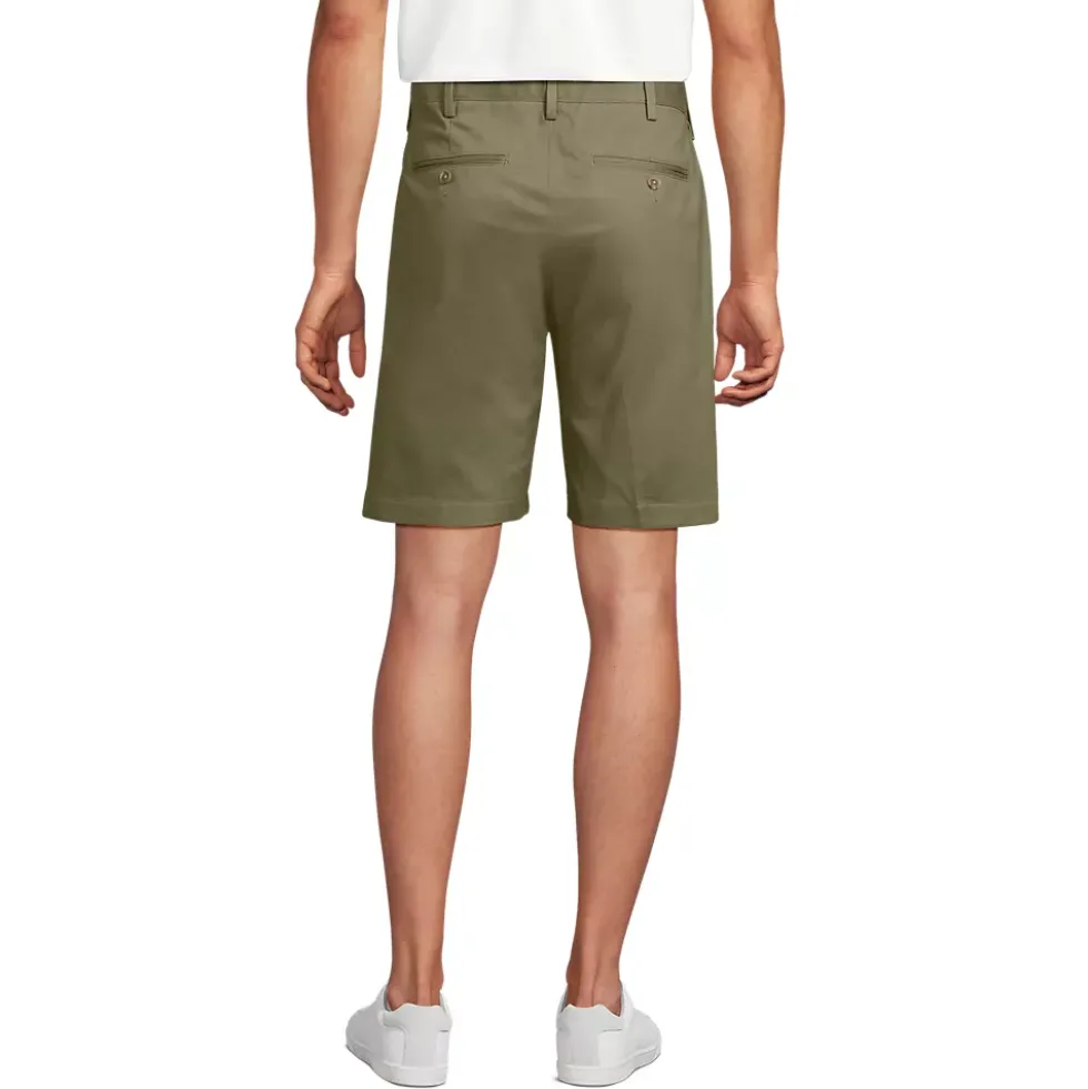 Men's No Iron 9" Plain Front Chino Short