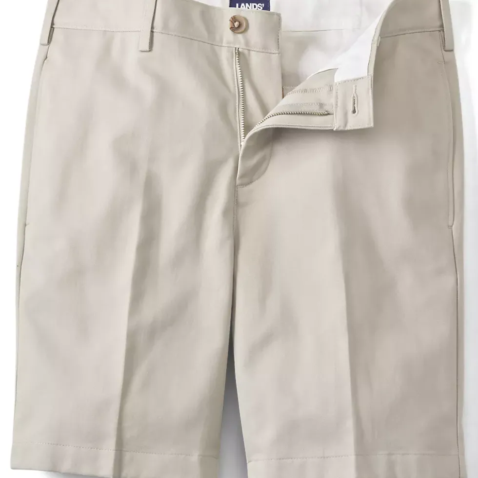 Men's No Iron 9" Plain Front Chino Short