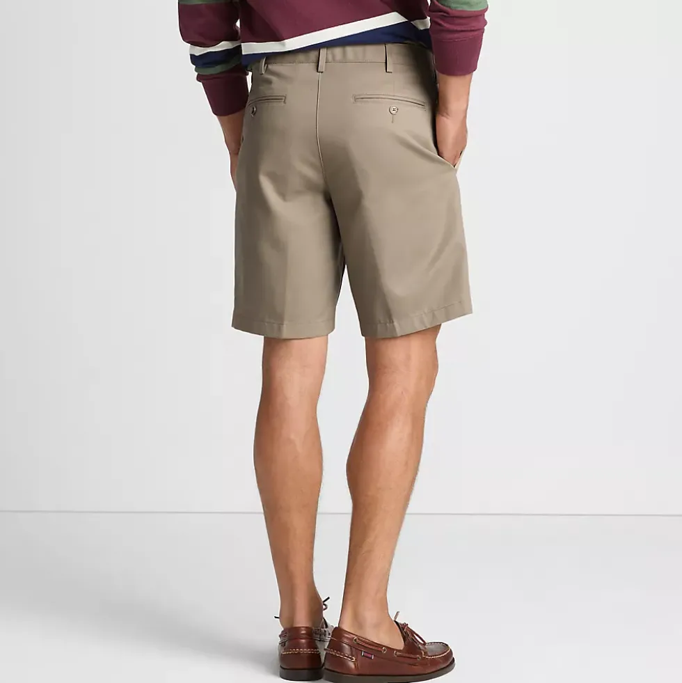 Men's No Iron 9" Plain Front Chino Short