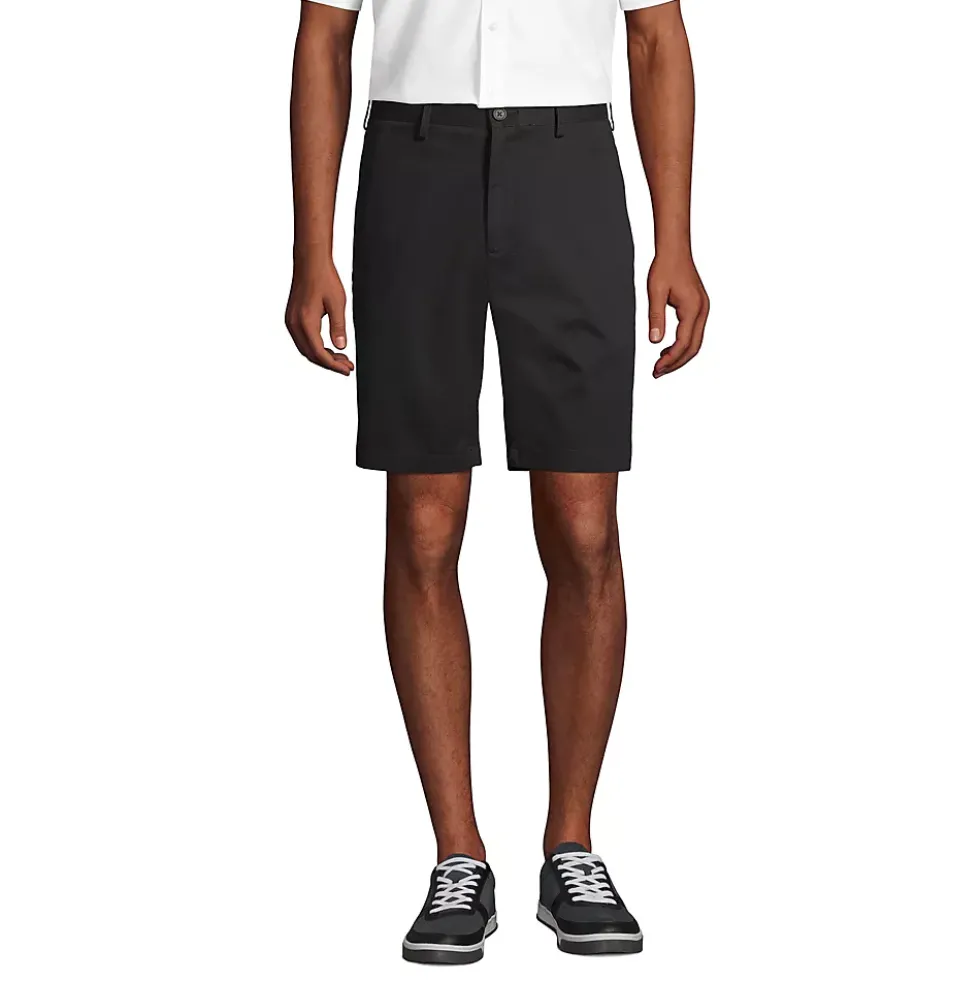 Men's No Iron 9" Plain Front Chino Short