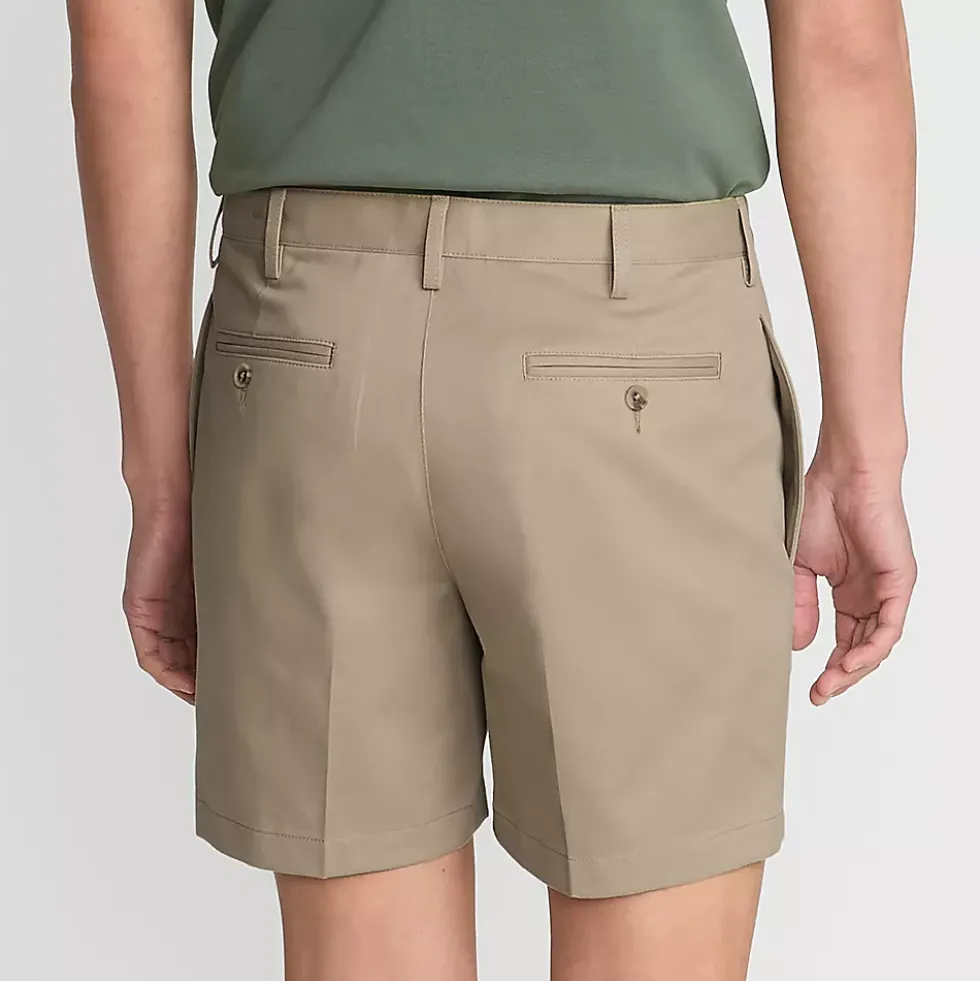Men's No Iron 6" Plain Front Chino Short