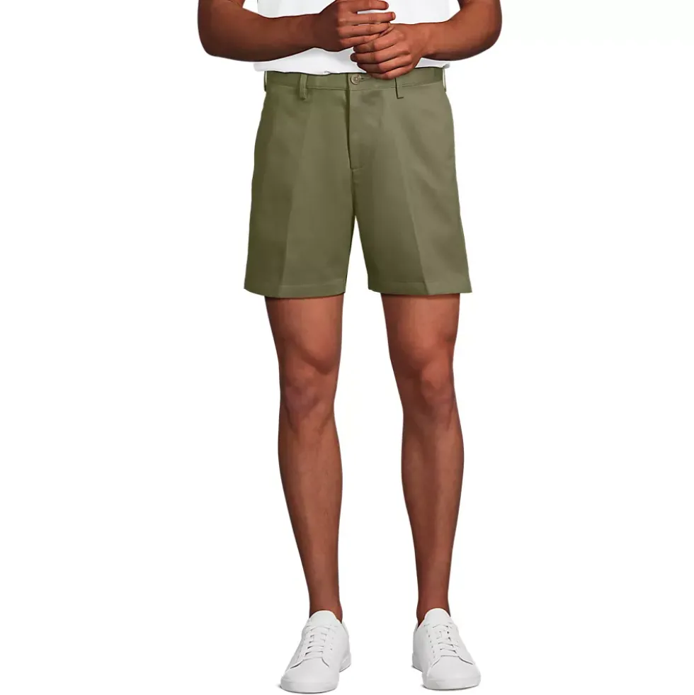 Men's No Iron 6" Plain Front Chino Short