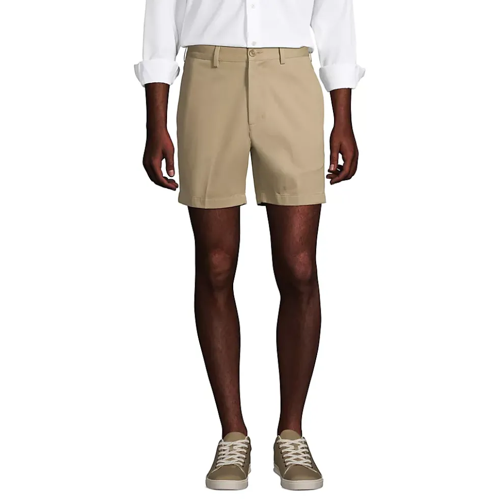 Men's No Iron 6" Plain Front Chino Short