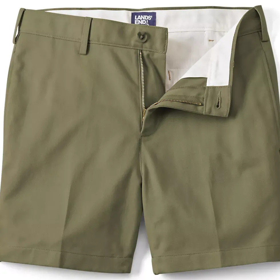 Men's No Iron 6" Plain Front Chino Short