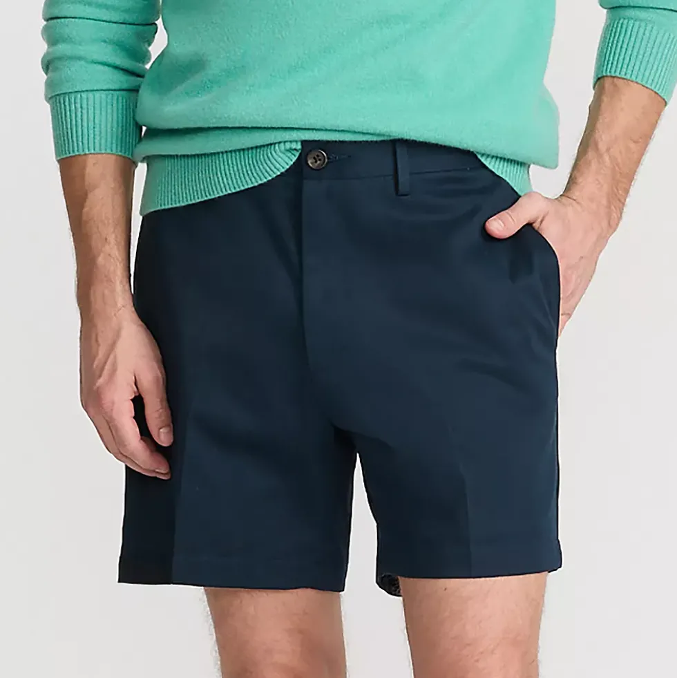 Men's No Iron 6" Plain Front Chino Short