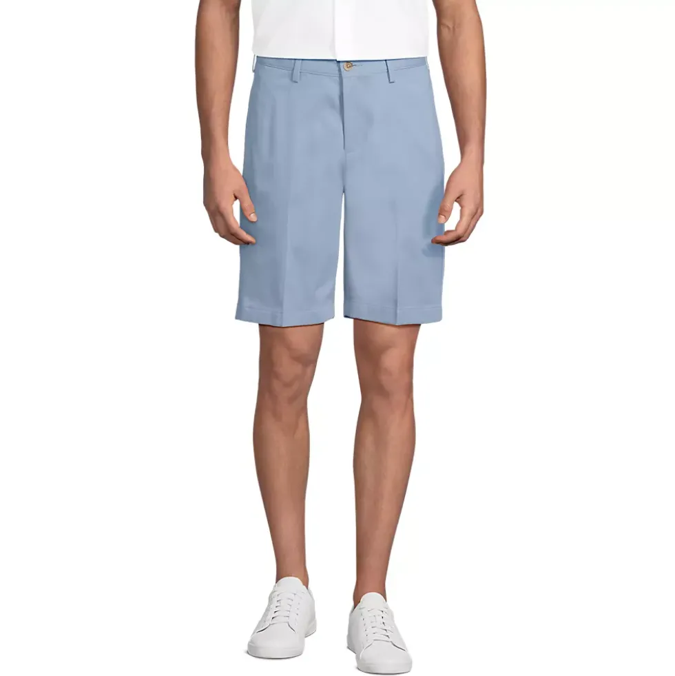Men's No Iron 9" Plain Front Chino Short