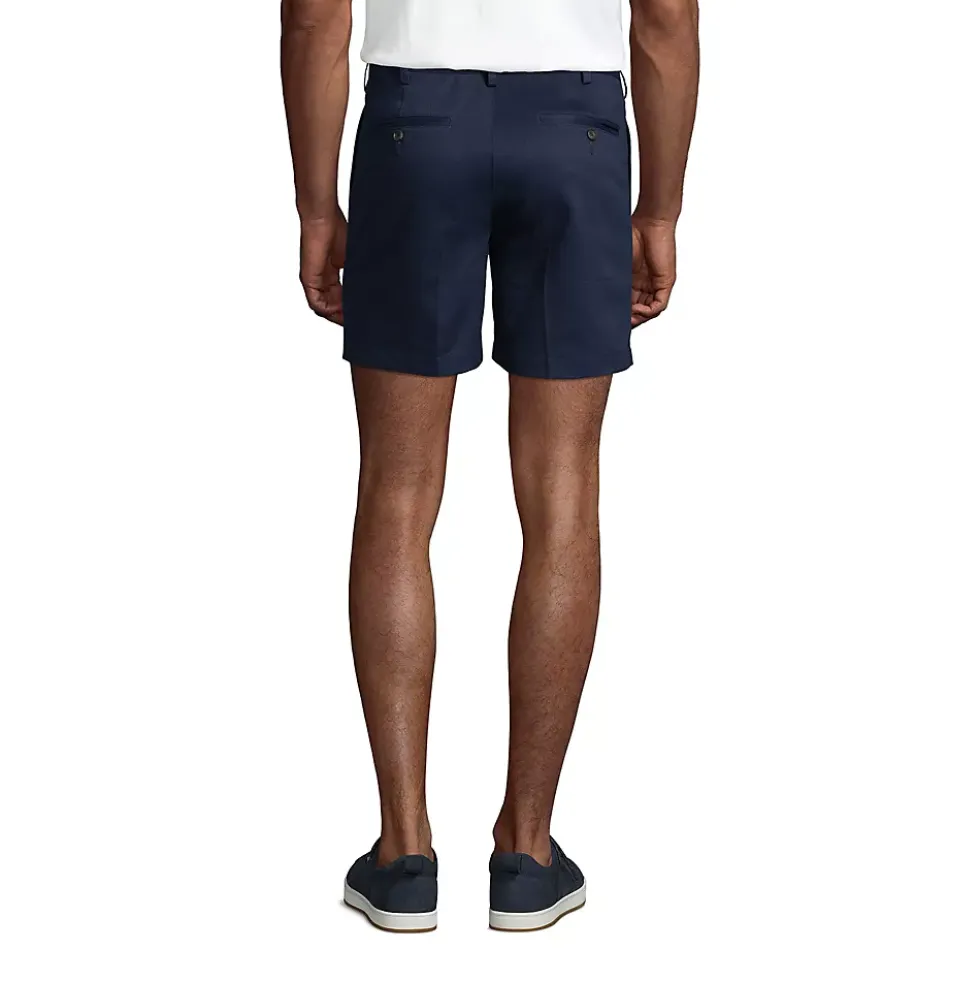 Men's No Iron 6" Pleated Front Chino Short