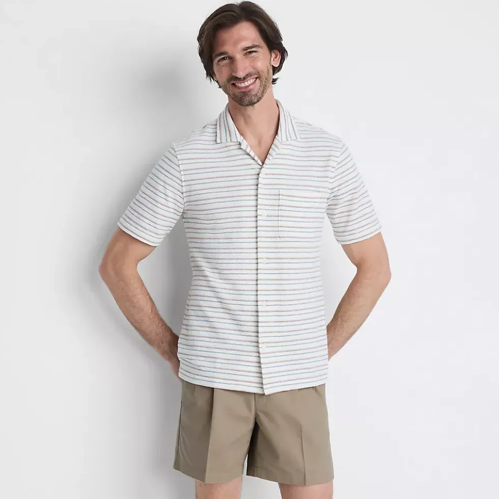 Men's No Iron 6" Pleated Front Chino Short