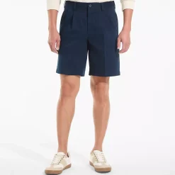 Men's No Iron 9" Pleated Front Chino Short