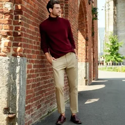 Men's No Iron Straight Fit Plain Front Chino Pant