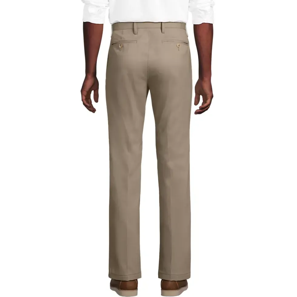 Men's No Iron Straight Fit Plain Front Chino Pant