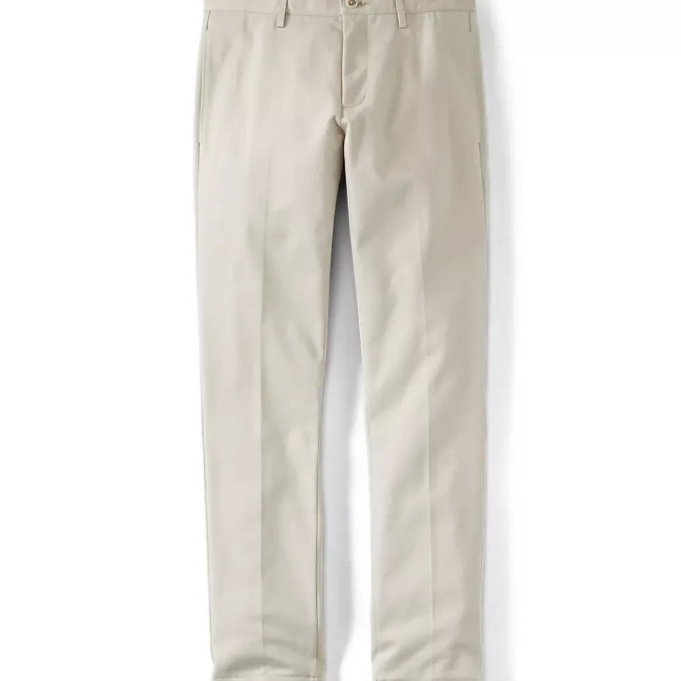 Men's No Iron Straight Fit Plain Front Chino Pant
