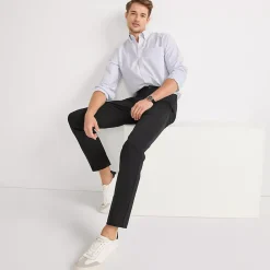 Men's No Iron Straight Fit Plain Front Chino Pant