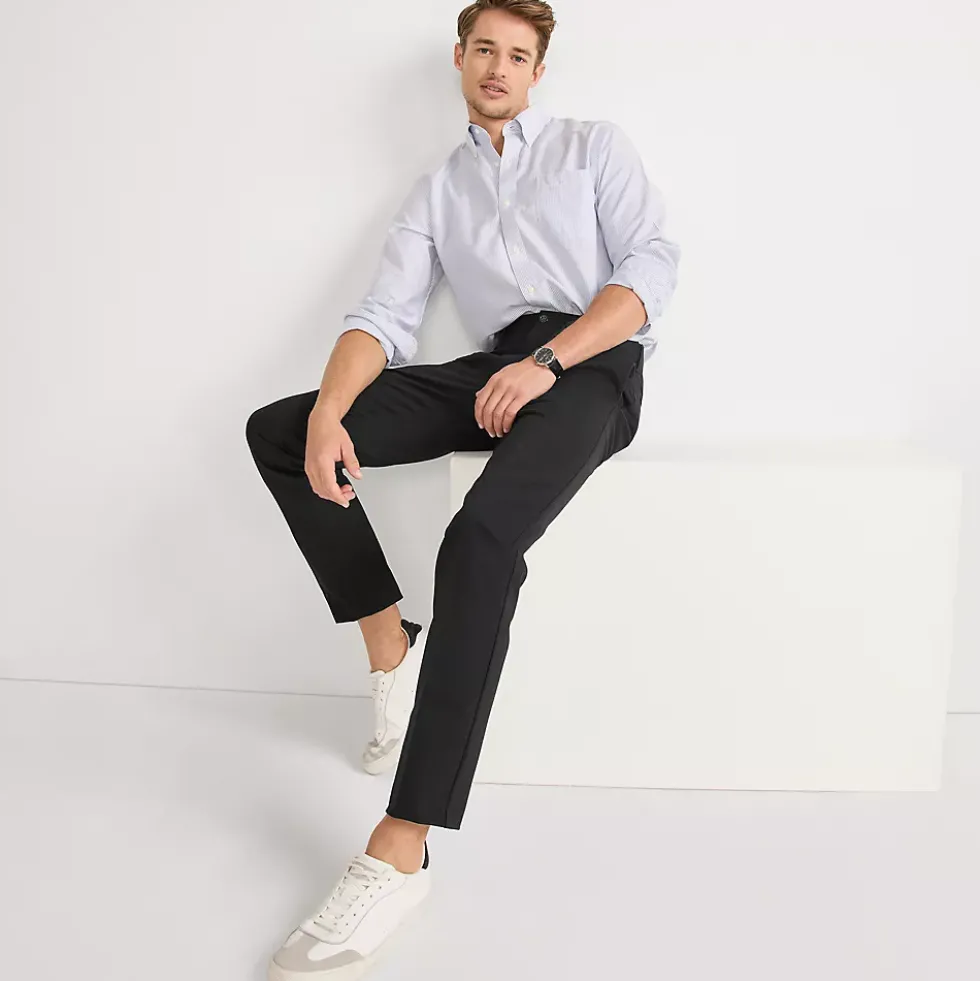 Men's No Iron Straight Fit Plain Front Chino Pant