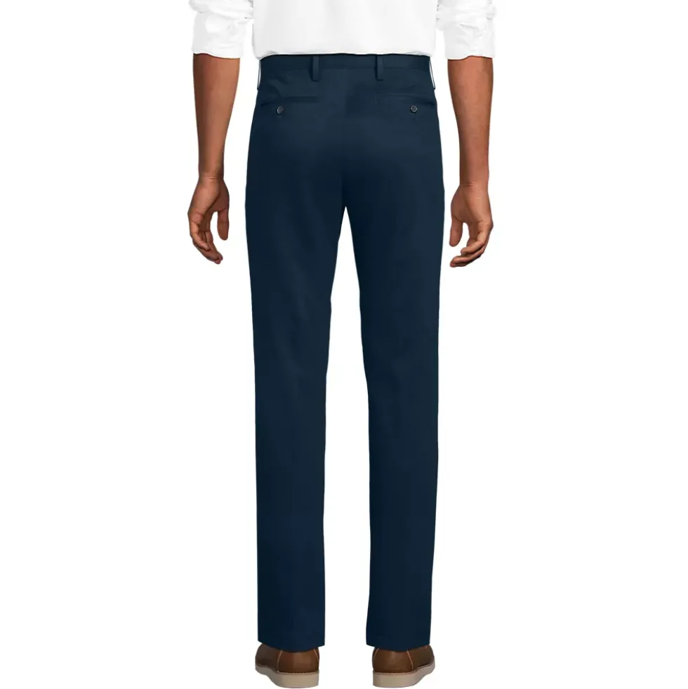 Men's No Iron Straight Fit Plain Front Chino Pant