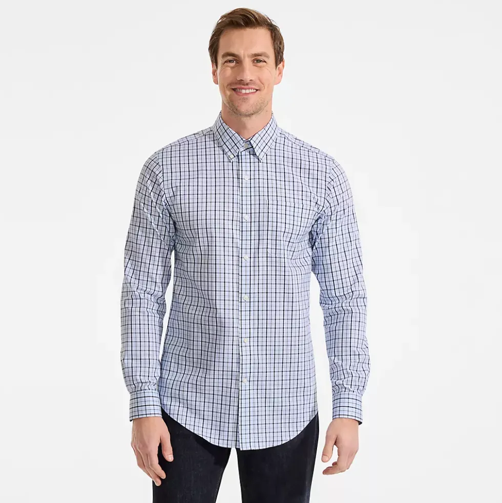 Men's No Iron Supima Cotton Pinpoint Buttondown Collar Dress Shirt