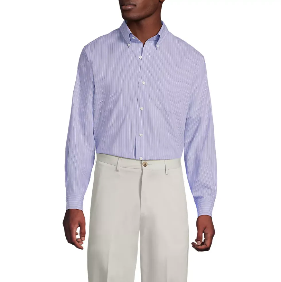 Men's No Iron Supima Cotton Pinpoint Buttondown Collar Dress Shirt