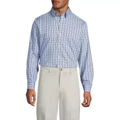 Men's No Iron Supima Cotton Pinpoint Buttondown Collar Dress Shirt
