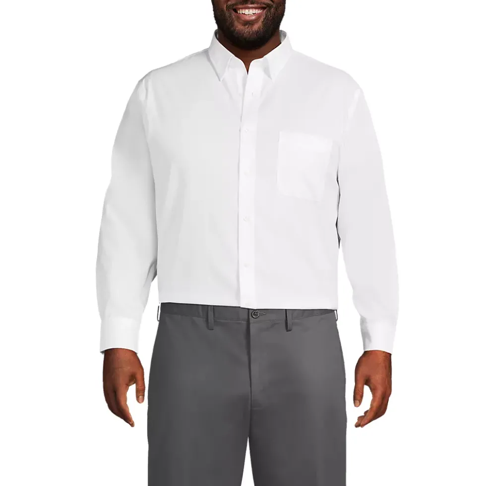 Men's No Iron Supima Cotton Pinpoint Buttondown Collar Dress Shirt