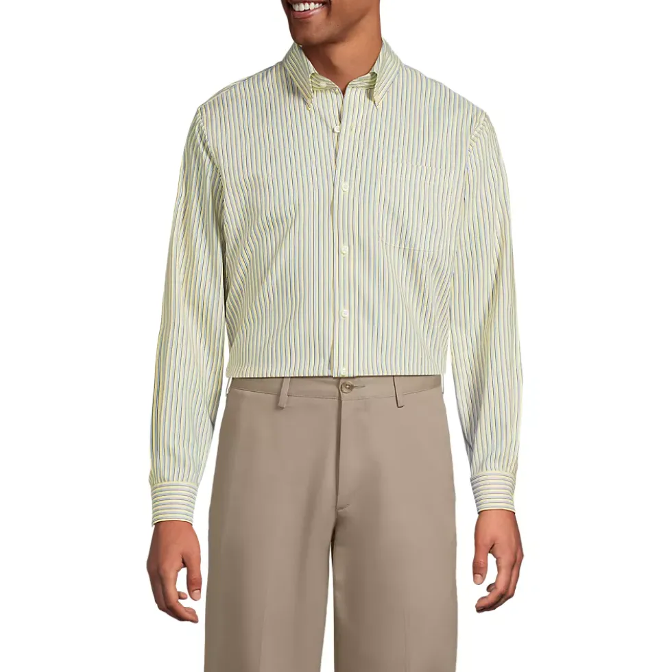 Men's No Iron Supima Cotton Pinpoint Buttondown Collar Dress Shirt