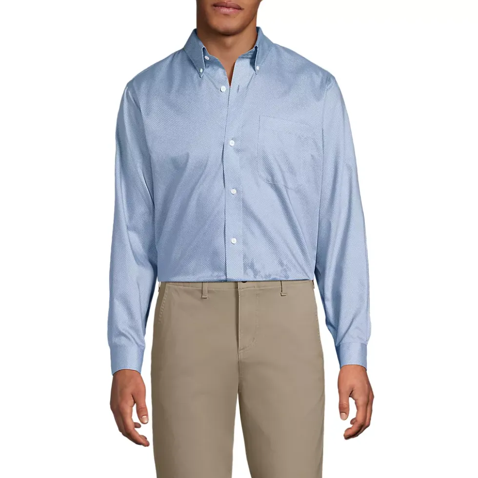 Men's No Iron Supima Cotton Pinpoint Buttondown Collar Dress Shirt