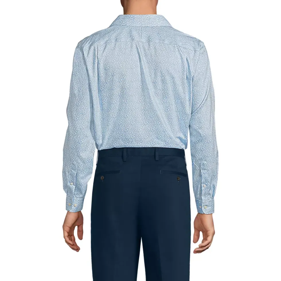Men's No Iron Supima Cotton Pinpoint Straight Collar Dress Shirt