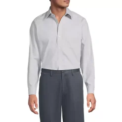 Men's No Iron Supima Cotton Pinpoint Straight Collar Dress Shirt