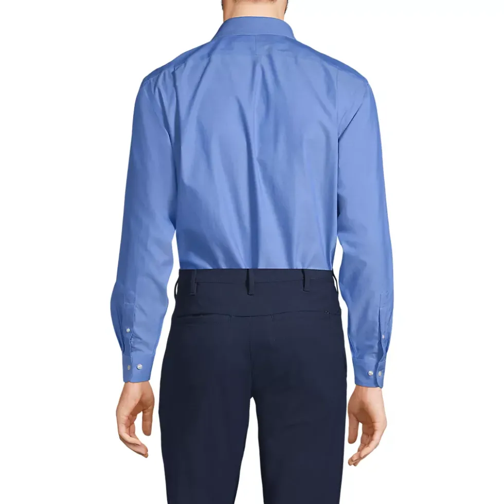 Men's No Iron Supima Cotton Pinpoint Straight Collar Dress Shirt
