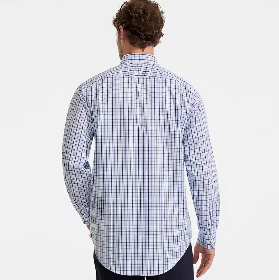 Men's No Iron Supima Cotton Pinpoint Straight Collar Dress Shirt