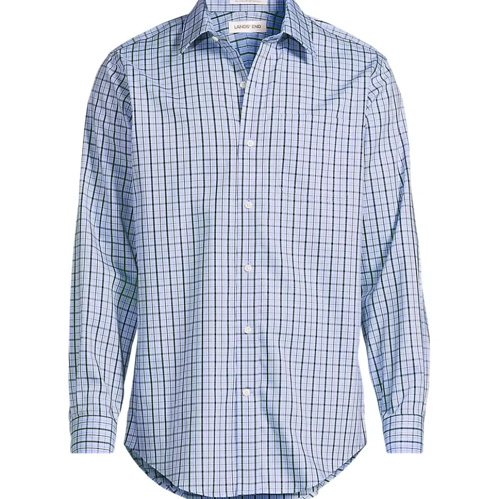 Men's No Iron Supima Cotton Pinpoint Straight Collar Dress Shirt