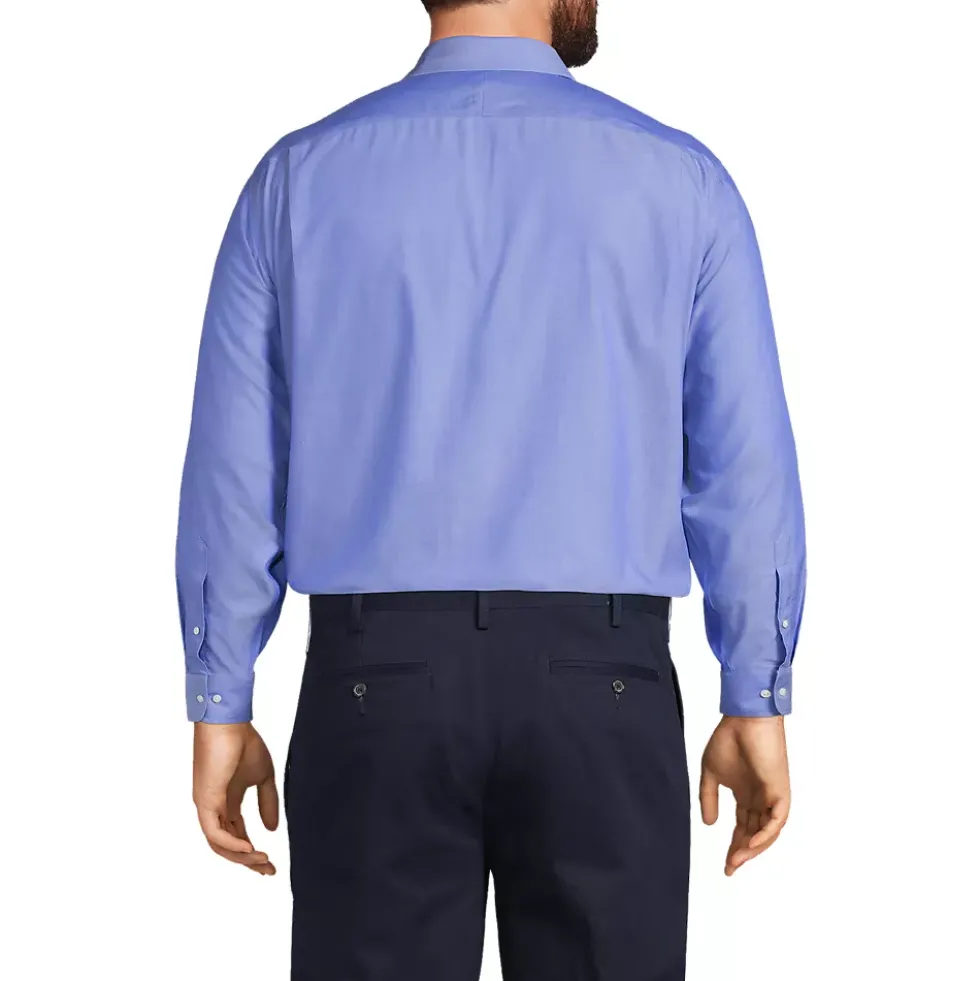 Men's No Iron Supima Cotton Pinpoint Straight Collar Dress Shirt