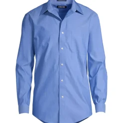 Men's No Iron Supima Cotton Pinpoint Straight Collar Dress Shirt