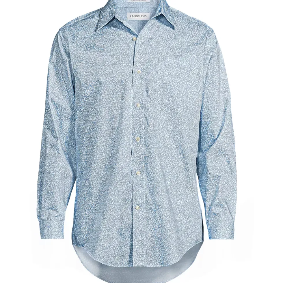Men's No Iron Supima Cotton Pinpoint Straight Collar Dress Shirt
